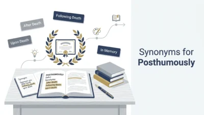 Synonyms for Posthumously