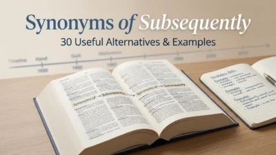 Synonyms of Subsequently